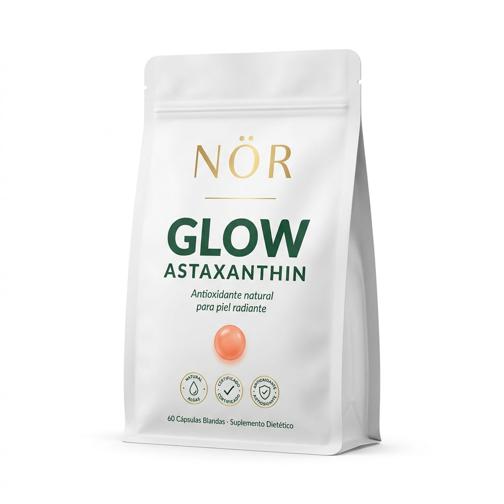 NÖR Glow Astaxanthin — pouch premium 60 cápsulas