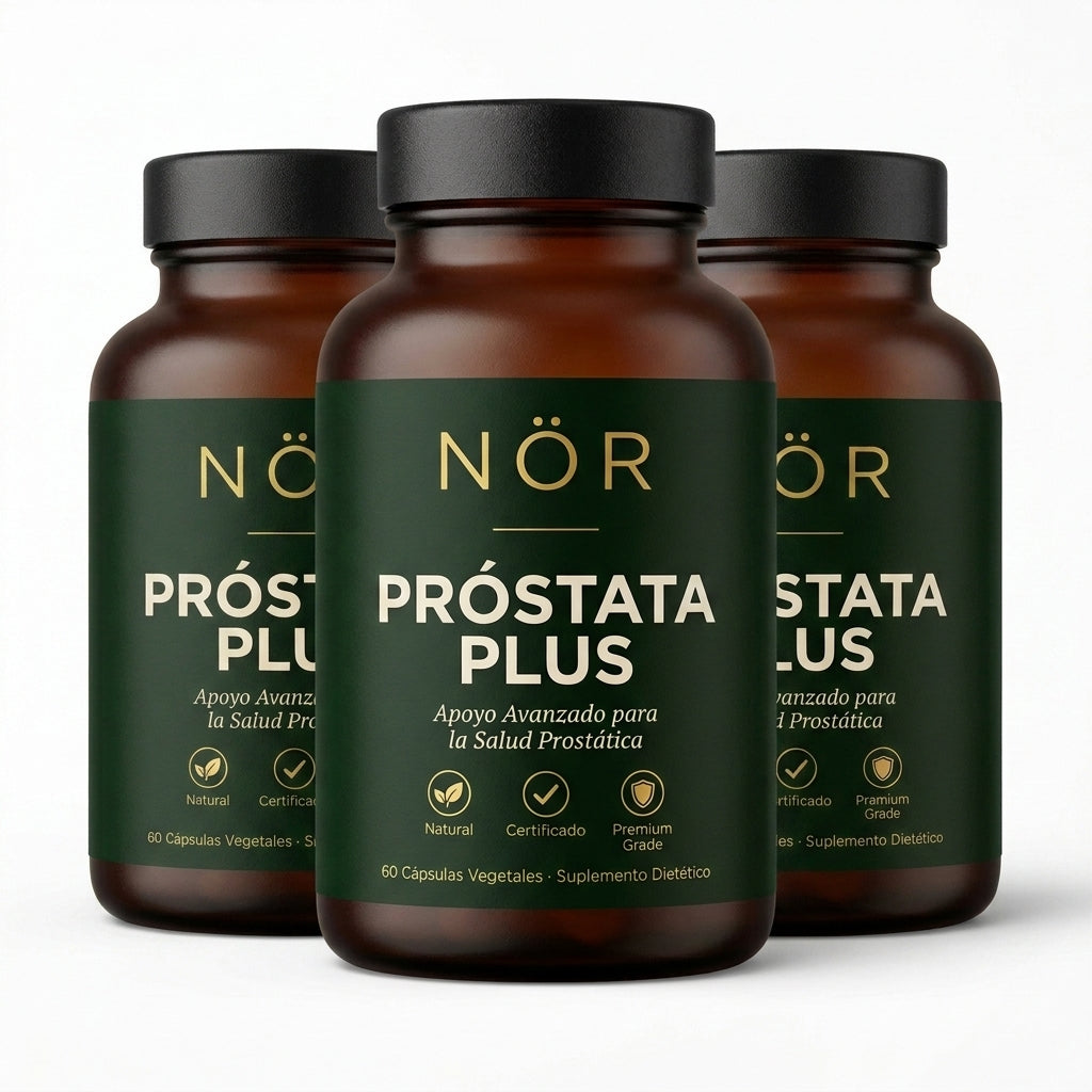 NÖR Próstata Plus — pack de 3 botellas, tratamiento 90 días